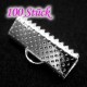 100x silber Bandklemme 16mm silberfarbene Bandklemmen - Schmuckzubehör