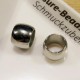 2x silber Großlochperle 10x7mm innen 6,5mm Olive in silberfarben - Schmuckzubehör