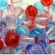 Ca. 50 bunte Acryl Perlen 10mm transparent Kugelform Perlenmix - Acryl Schmuckzubehör