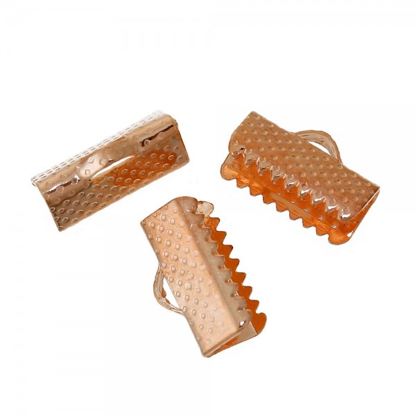 10x Rosegoldfarbene Bandklemme 13mm Bandverbinder﻿ - Rosegoldfarbenes Schmuckzubehör - Leisure-Beads DIY