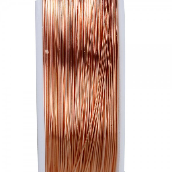 20m rosegolfarbener Kupferdraht 0,3mm Schmuckdraht auf Rolle - Schmuckzubehör - Leisure-Beads DIY