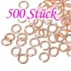 500x rose goldfarben Biegering 4mm Stärke 0,8mm rund Biegering rosegoldfarben Biegeringe - rose goldfarben Schmuckzubehör Bieger - Leisure-Beads DIY