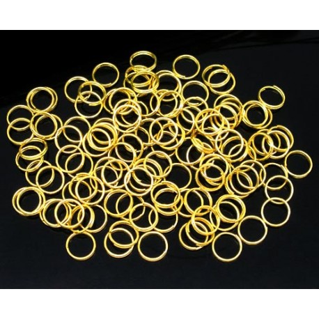 Leisure-Beads - 20x goldfarbene Spaltringe 8mm rund Doppelringe - Schmuckzubehör Spaltring