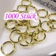 1000 goldfarbene Spaltringe 7mm rund goldfarben Doppelringe - Schmuckzubehör Spaltring