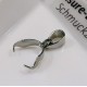 1x Edelstahl Collierschlaufe 16x9,5mm silber Anhängerhaken silberfarben - Schmuckzubehör Collierschlaufe
