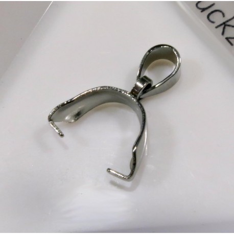 Leisure-Beads - 1x Edelstahl Collierschlaufe 16,5x12mm silberfarben Anhängerhaken silberfarben - Schmuckzubehör Collierschlaufe