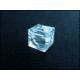 Weisse transparente farblose Acryl Würfel Perle 8 mm