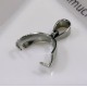 1x Edelstahl Collierschlaufe 16,5x12mm silber Anhängerhaken silberfarben - Schmuckzubehör Collierschlaufe