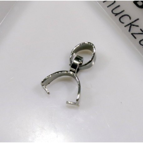 Leisure-Beads - 1x Edelstahl Collierschlaufe 13x6,5mm silberfarben Anhängerhaken - Schmuckzubehör Collierschlaufe
