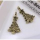 2x antikgoldfarben Weihnachtsbaum Anhänger 22x11mm X-Mas goldfarbener Schmuckanhänger - Schmuckzubehör Weihnachten