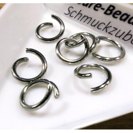 Leisure-Beads - 10x Edelstahl Biegering 9mm x 1,2mm rund silberfarben Biegering - Schmuckzubehör Biegering