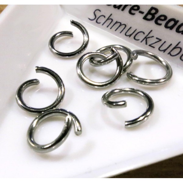 10x Edelstahl Biegering 9mm x 1,2mm rund silberfarben Biegering - Schmuckzubehör Biegering - Leisure-Beads DIY