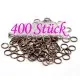 400 kupfer Spaltring 8mm x 1,4mm rund kupfer Doppelring kleiner Schlüsselring - kupfer Schmuckzubehör - Leisure-Beads DIY