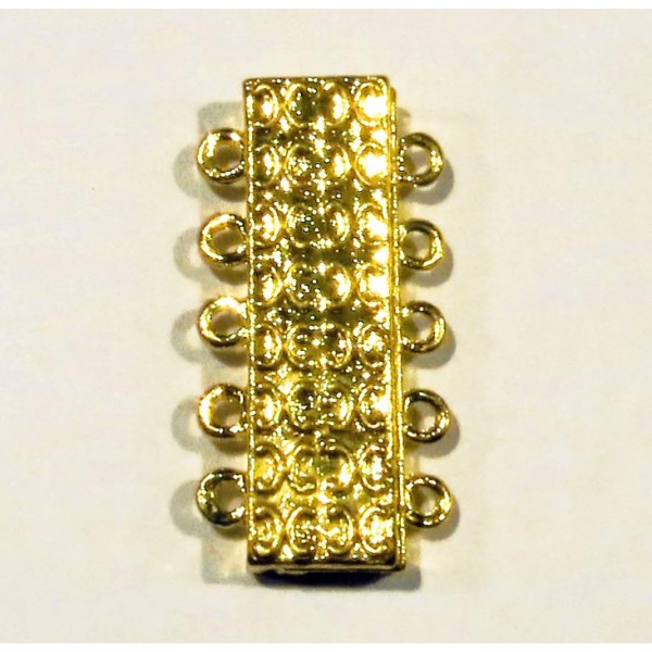 1x 5-Strang Magnetverschluss 19x36x7mm II. WAHL Schmuckverschluss - Schmuckzubehör - Leisure-Beads DIY