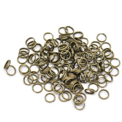 20x bronze Spaltringe 8mm rund bronze Doppelringe - bronze Schmuckzubehör