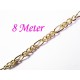 8m vergoldete Kette 2x5mm goldfarben Gliederkette - Schmuckzubehör