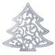 1x Edelstahl Weihnachtsbaum 41x40mm silbervSchmuckanhänger für Weihnachten - Edelstahl Schmuckzubehör