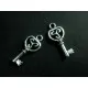2x Schlüssel ca. 9x22 mm silberfarben Schmuckanhänger - Leisure-Beads DIY