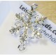 1x hellsilber Strass Schneeflocken Kettenverbinder 33x21,5mm Zwischenstück mit 2 Ösen platinfarben - Schmuckzubehör