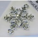 1x hellsilber Strass Schneeflocken Kettenverbinder 33x21,5mm Zwischenstück mit 2 Ösen platinfarben - Schmuckzubehör