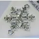 1x hellsilber Strass Schneeflocken Kettenverbinder 33x21,5mm Zwischenstück mit 2 Ösen platinfarben - Schmuckzubehör - Leisure-Beads DIY