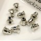 Silberfarbene Ohrstopper 6x5mm für Ohrstecker und Ohrfedern - Schmuckzubehör zum Ohrringe selbermachen