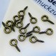 20x bronze Schmuckhaken Perlenhaken 9mm bronze Anhängerhaken mit Gewinde - Schmuckzubehör