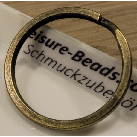 Leisure-Beads - Bronzefarben Schlüsselring 30mm 2mm Breite matt stabil