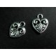 2x Herzanhänger ca. 12x15 mm silberfarben Schmuckanhänger