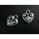2x Herzanhänger ca. 12x15 mm silberfarben Schmuckanhänger - Leisure-Beads DIY