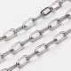 50cm Edelstahl Kette 4x2mm silber Schmuckkette ovale Gliederkette - Edelstahl Schmuckzubehör - Leisure-Beads DIY