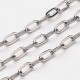 1m Edelstahl Kette 4x2mm silberfarbene Schmuckkette ovale Gliederkette - Schmuckzubehör