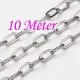 10m Edelstahl Kette 4x2mm silber Schmuckkette ovale Gliederkette - Edelstahl Schmuckzubehör - Leisure-Beads DIY