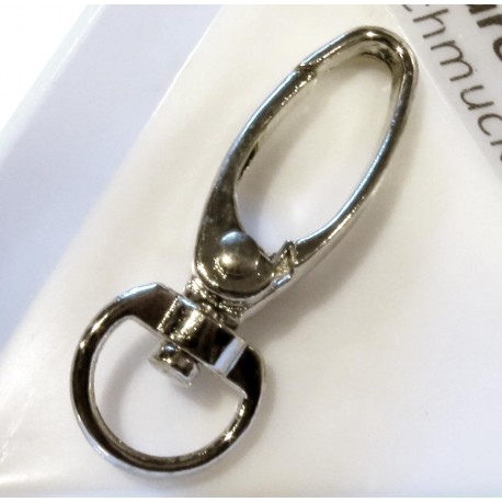 Leisure-Beads - 1x silberfarben Karabinerhaken 36x10mm Karabiner mit Wirbel Breite 13mm - Schmuckzubehör