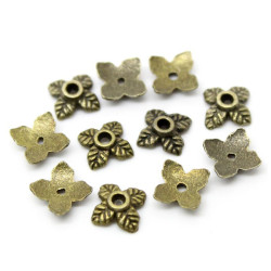 Leisure-Beads - 10x bronzefarben Perlenkappen 8x6mm bronzefarbene Perlen Kappen - Schmuckzubehör