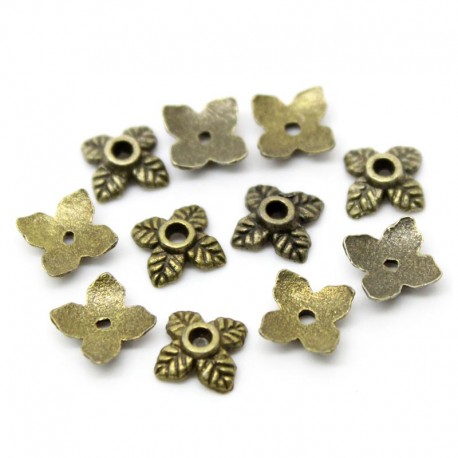 Leisure-Beads - 10x bronzefarben Perlenkappen 8x6mm bronzefarbene Perlen Kappen - Schmuckzubehör