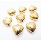1x goldfarben Herz Acryl Anhänger 20x20x10mm hellgoldfarben Schmuckanhänger - goldfarben Schmuckzubehör