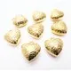 1x goldfarben Herz Acryl Anhänger 20x20x10mm hellgoldfarben Schmuckanhänger - goldfarben Schmuckzubehör - Leisure-Beads DIY