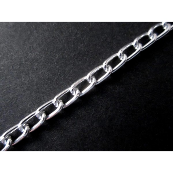 1m Aluminium Kette 6x3.5mm hellsilberfarben - Schmuckzubehör - Leisure-Beads DIY