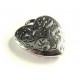 1x großer Herzanhänger ca. 28x30mm silberfarben Schmuckanhänger