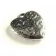 1x großer Herzanhänger ca. 28x30mm silberfarben Schmuckanhänger - Leisure-Beads DIY