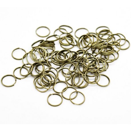 Leisure-Beads - 10x bronzefarben Spaltringe 12mm rund bronzefarbene Spaltringe - Schmuckzubehör