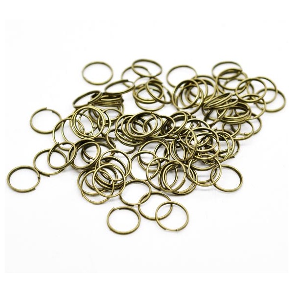 10x bronzefarben Spaltringe 12mm rund bronzefarbene Spaltringe - Schmuckzubehör - Leisure-Beads DIY