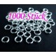 1000 hellsilberfarbene Spaltring 5mm rund platinfarben Binderinge - Schmuckzubehör Spaltring