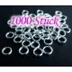 1000 hellsilberfarbene Spaltring 5mm rund platinfarben Binderinge - Schmuckzubehör Spaltring - Leisure-Beads DIY