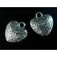 2x Herzanhänger ca. 18x19mm silberfarben Schmuckanhänger - Leisure-Beads DIY