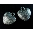 2x silberfarben Herz Anhänger 18x19mm Schmuckanhänger - Schmuckzubehör