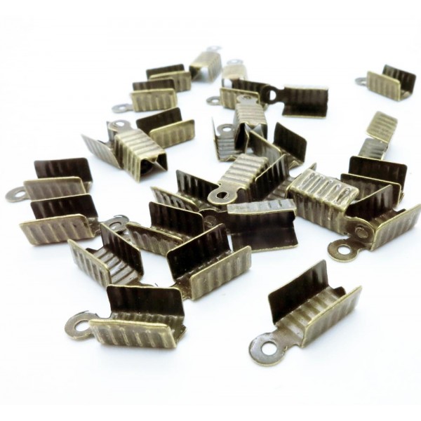 10x bronzefarben Endkappe 12x5mm Quetschröhrchen - Schmuckzubehör - Leisure-Beads DIY