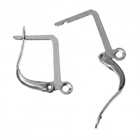 Leisure-Beads - 2x Edelstahl Brisuren 15x14mm eckige Form - Schmuckzubehör Ohrringe basteln