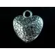 Silberfarbener Herzanhänger ca. 18x19mm Schmuckanhänger aus Acryl - Leisure-Beads DIY